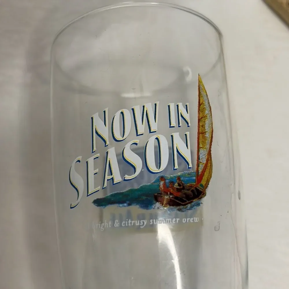 Samuel Adams Summer Ale 16 Oz Beer Drinking Glass Now In Season Bright Citrusy